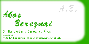 akos bereznai business card